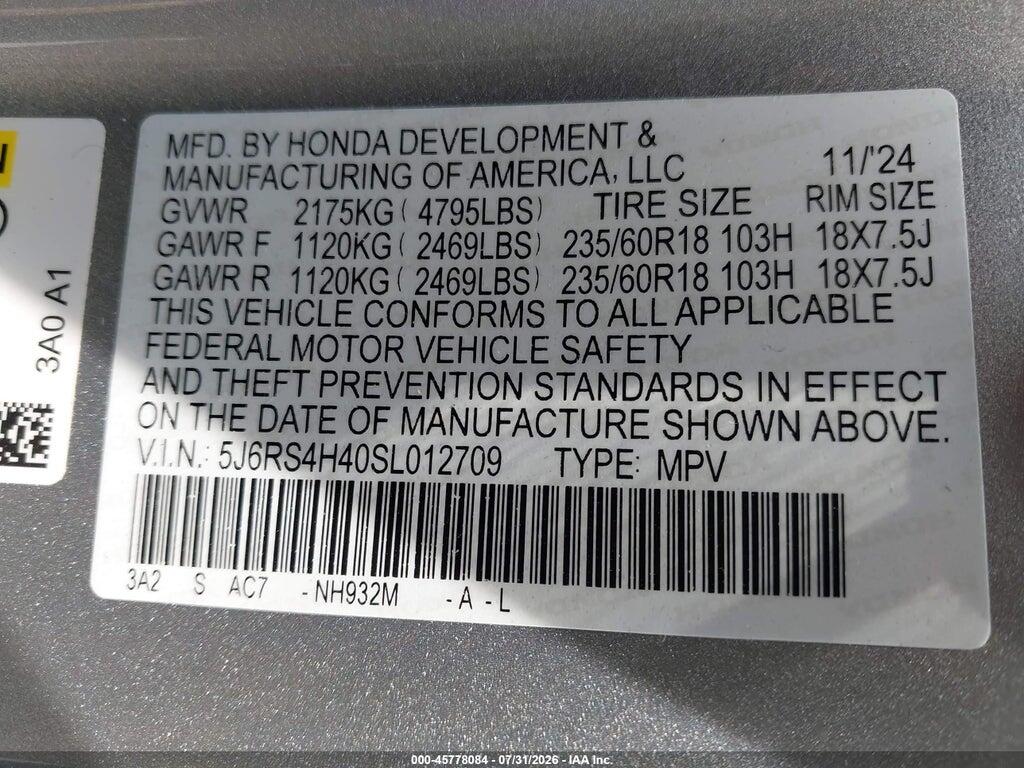 5J6RS4H40SL012709 2025 HONDA CR-V photo no. 9