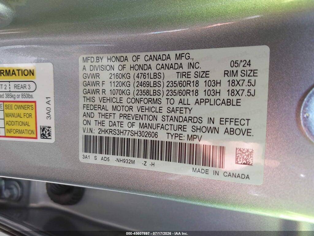 2HKRS3H77SH302606 2025 HONDA CR-V photo no. 9