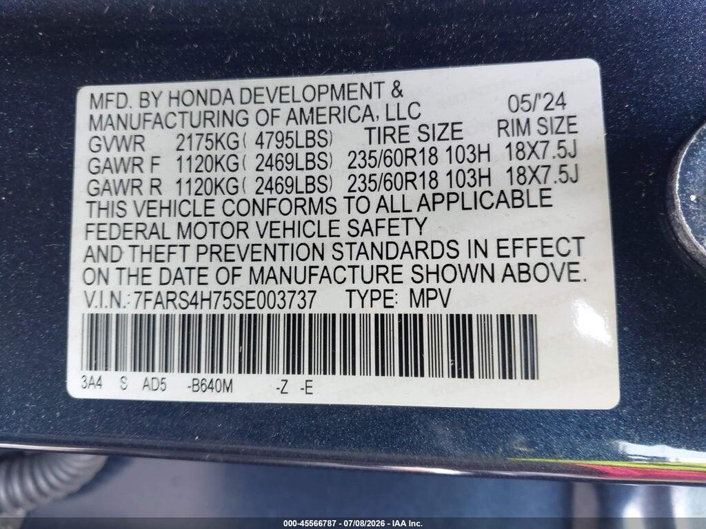 7FARS4H75SE003737 2025 HONDA CR-V photo no. 9