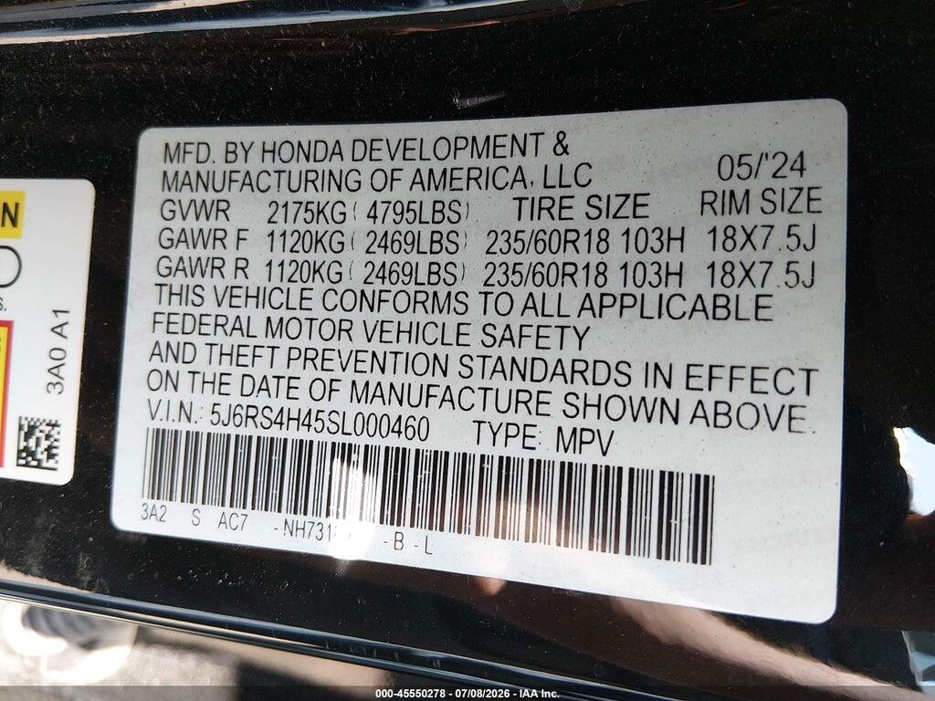 5J6RS4H45SL000460 2025 HONDA CR-V photo no. 9