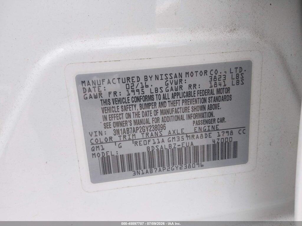 3N1AB7AP2GY238096 2016 NISSAN SENTRA photo no. 9