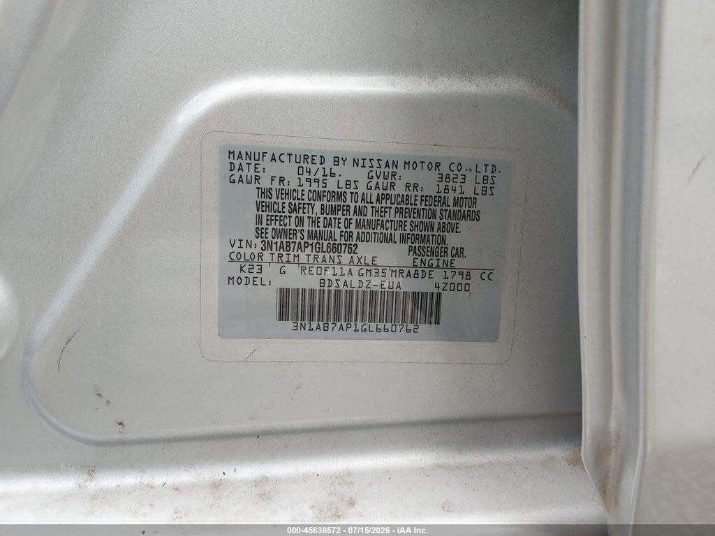 3N1AB7AP1GL660762 2016 NISSAN SENTRA photo no. 9