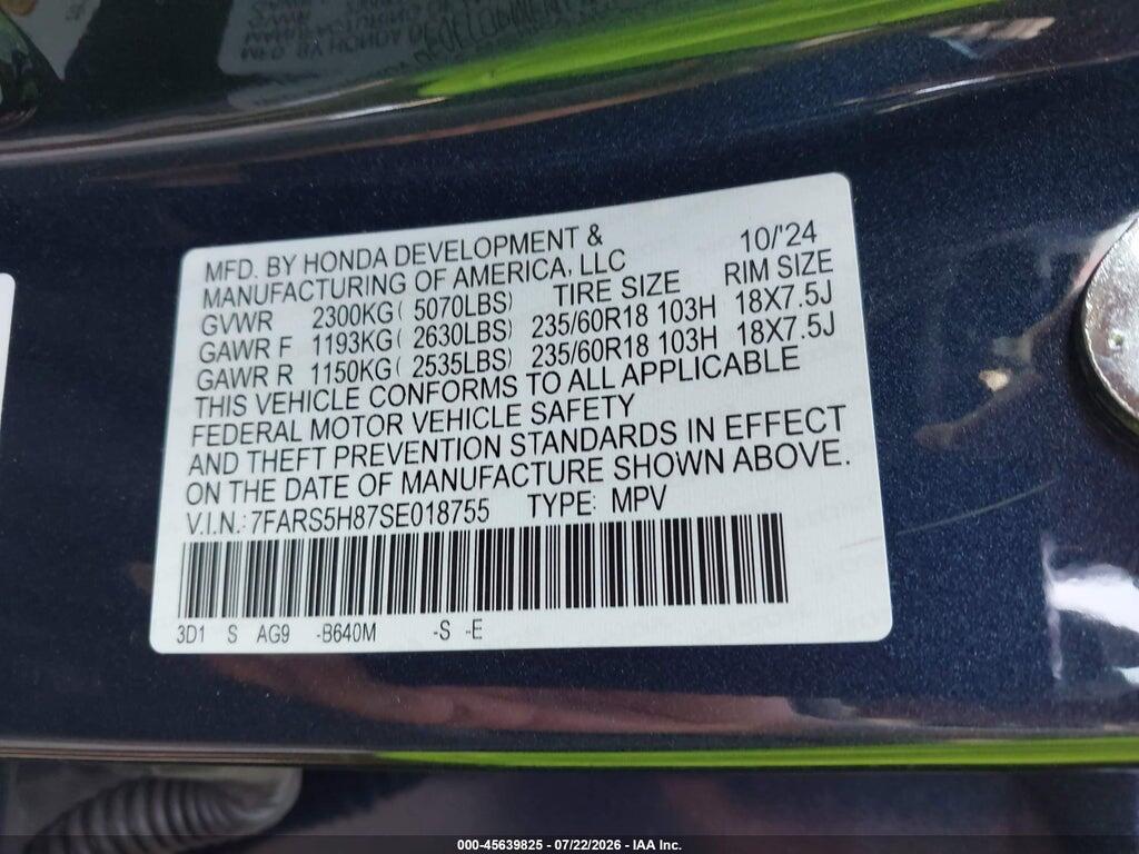 7FARS5H87SE018755 2025 HONDA CR-V HYBRID photo no. 9