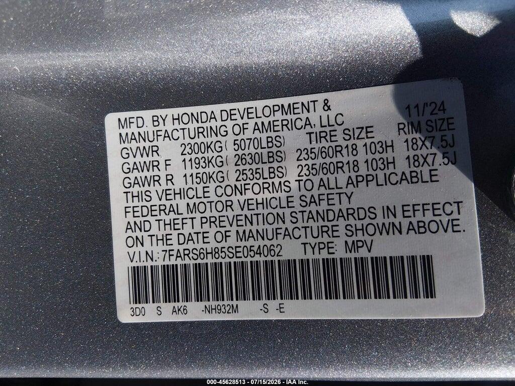 7FARS6H85SE054062 2025 HONDA CR-V HYBRID photo no. 9