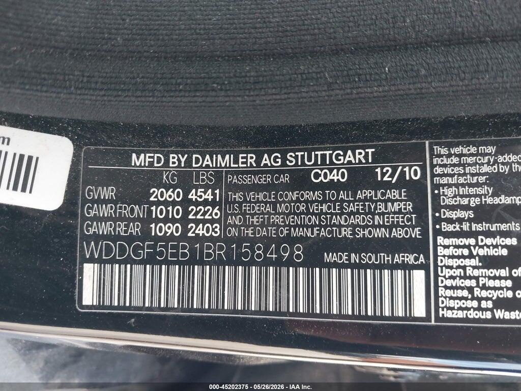 WDDGF5EB1BR158498 2011 MERCEDES-BENZ C 300 photo no. 9