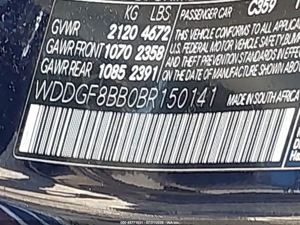 WDDGF8BB0BR150141 2011 MERCEDES-BENZ C 300 photo no. 9