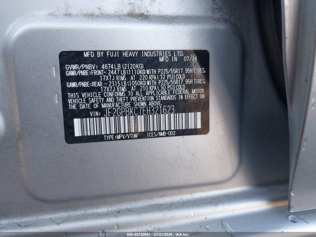 JF2GPBKC7EH321623 2014 SUBARU XV CROSSTREK HYBRID photo no. 9