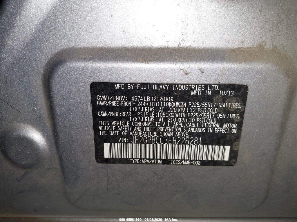 JF2GPBCC3EH226281 2014 SUBARU XV CROSSTREK HYBRID photo no. 9