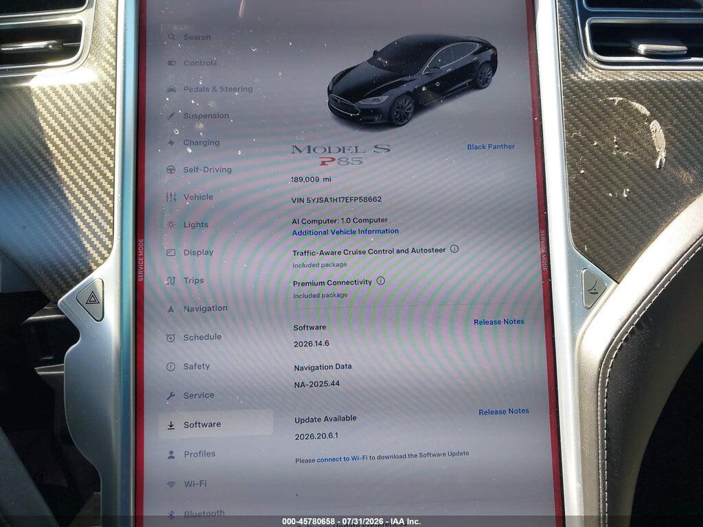 5YJSA1H17EFP58662 2014 TESLA MODEL S photo no. 7