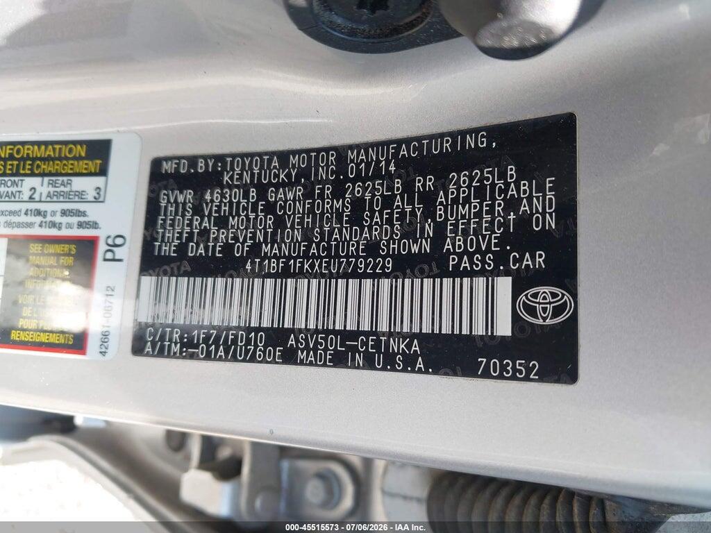 4T1BF1FKXEU779229 2014 TOYOTA CAMRY photo no. 9