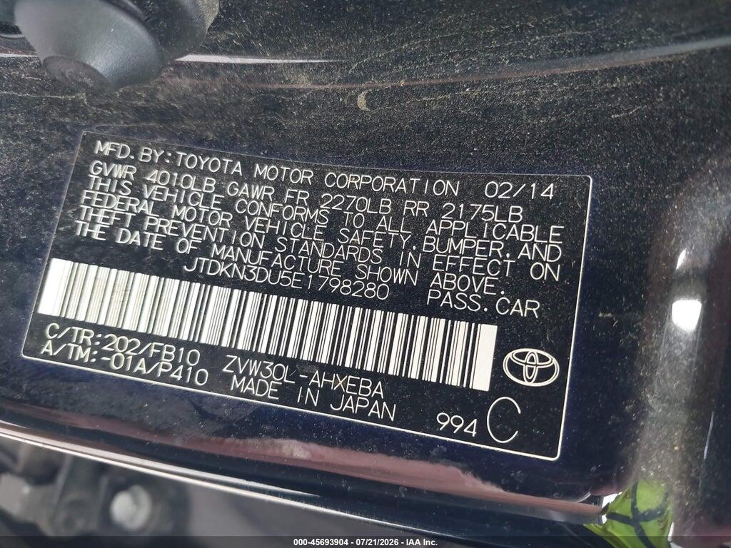 JTDKN3DU5E1798280 2014 TOYOTA PRIUS photo no. 9