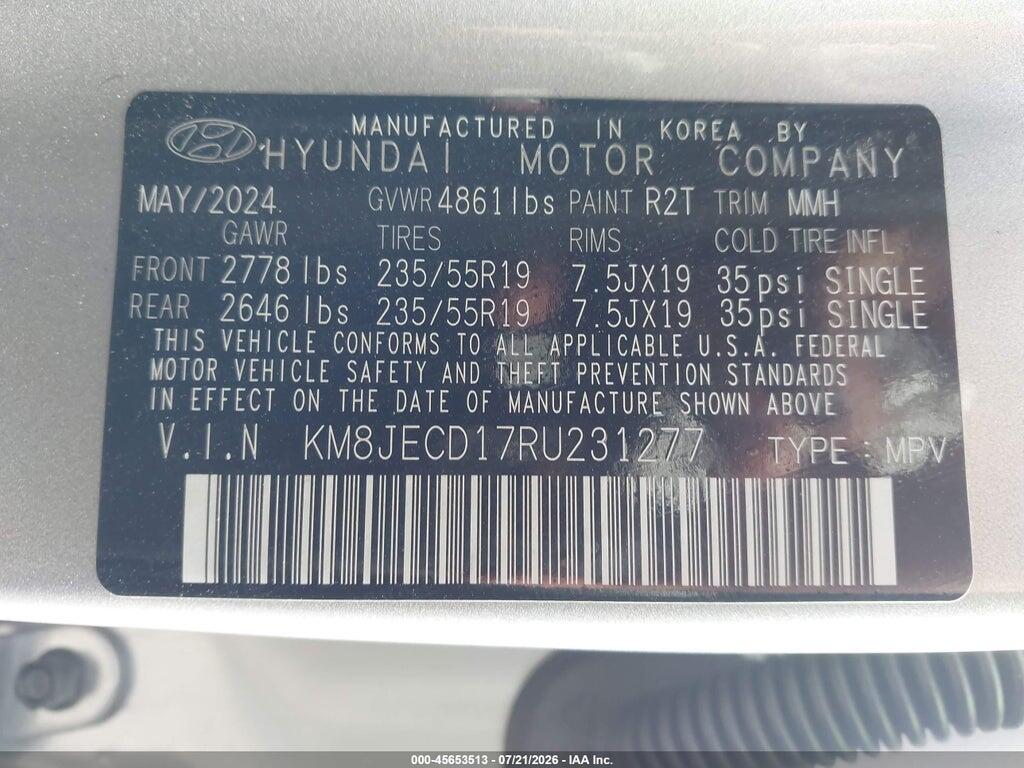 KM8JECD17RU231277 2024 HYUNDAI TUCSON HYBRID photo no. 9