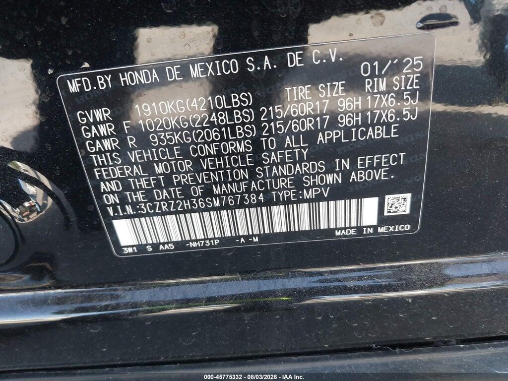 3CZRZ2H36SM767384 2025 HONDA HR-V photo no. 9