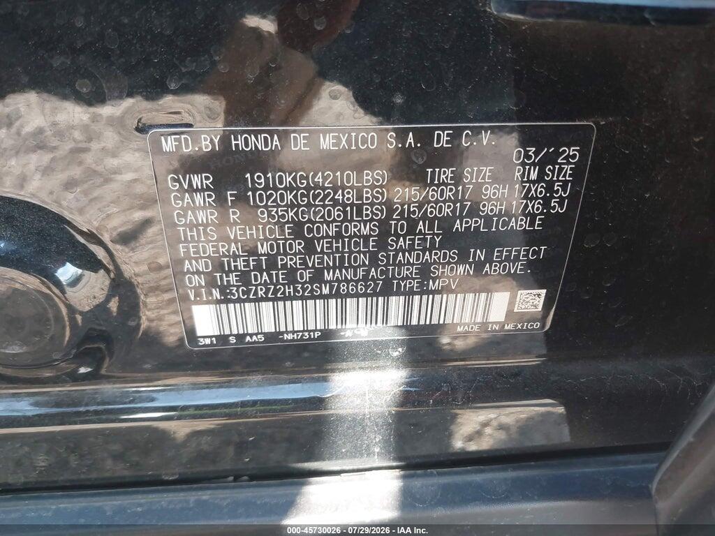 3CZRZ2H32SM786627 2025 HONDA HR-V photo no. 9