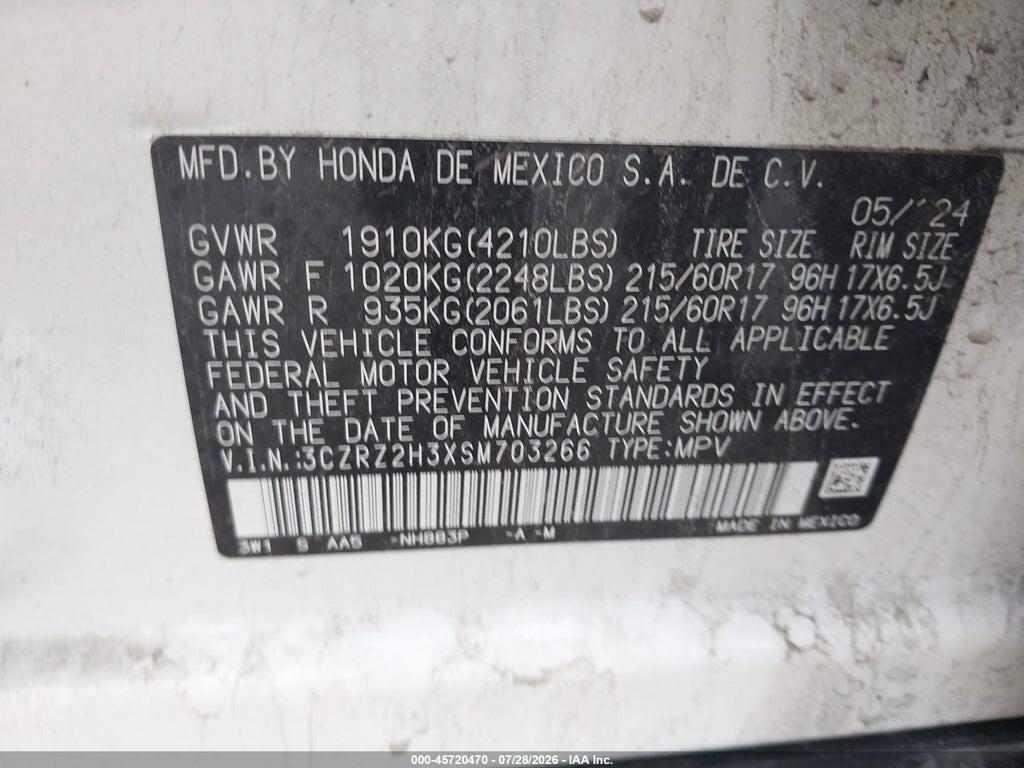 3CZRZ2H3XSM703266 2025 HONDA HR-V photo no. 9