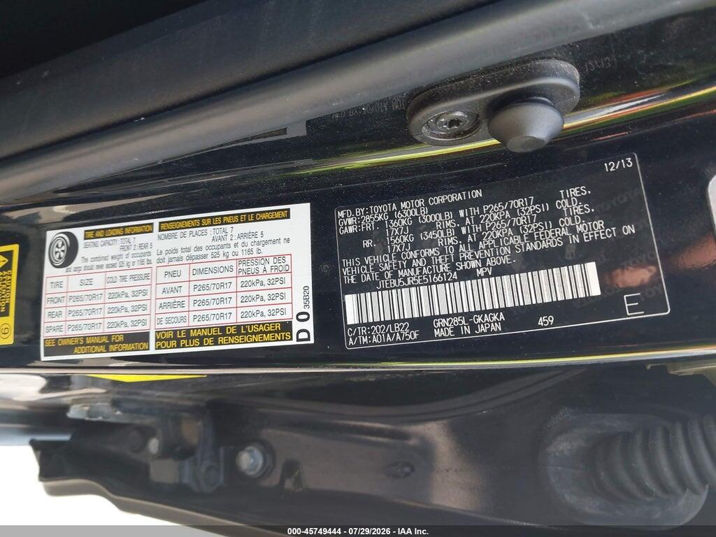 JTEBU5JR5E5166124 2014 TOYOTA 4RUNNER photo no. 9