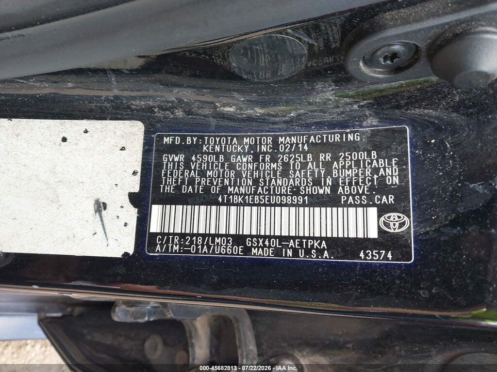 4T1BK1EB5EU098991 2014 TOYOTA AVALON photo no. 9