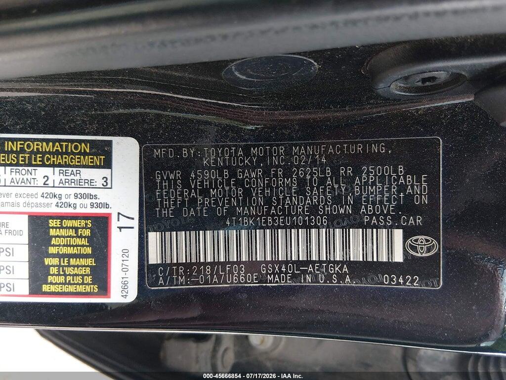 4T1BK1EB3EU101306 2014 TOYOTA AVALON photo no. 9