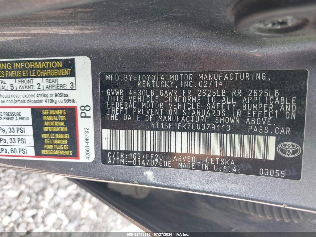 4T1BF1FK7EU379113 2014 TOYOTA CAMRY photo no. 9