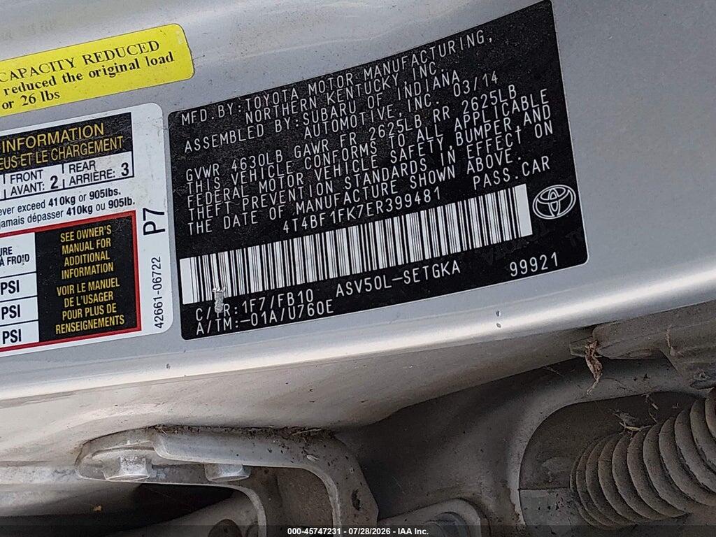 4T4BF1FK7ER399481 2014 TOYOTA CAMRY photo no. 9