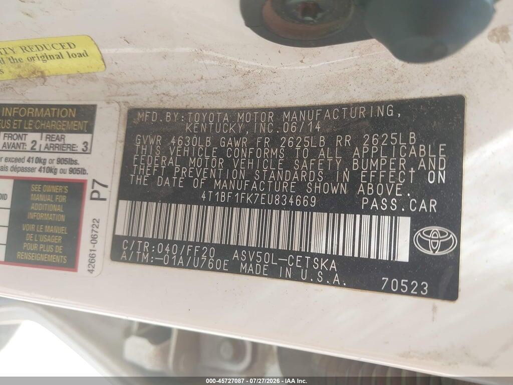 4T1BF1FK7EU834669 2014 TOYOTA CAMRY photo no. 9