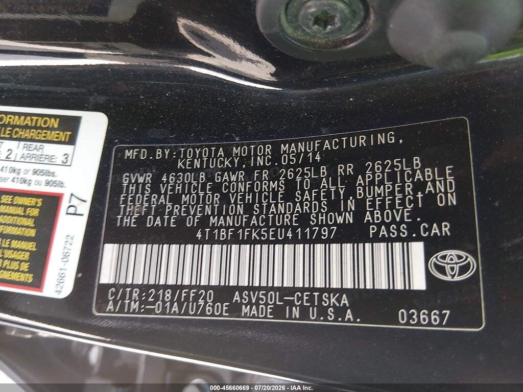 4T1BF1FK5EU411797 2014 TOYOTA CAMRY photo no. 9