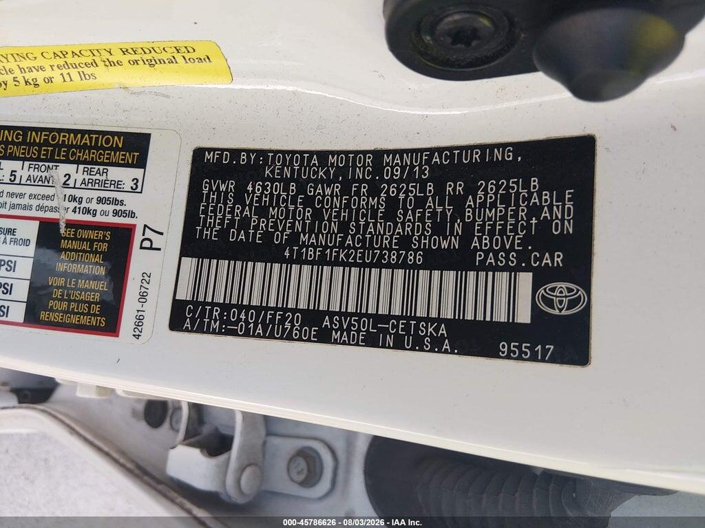 4T1BF1FK2EU738786 2014 TOYOTA CAMRY photo no. 9