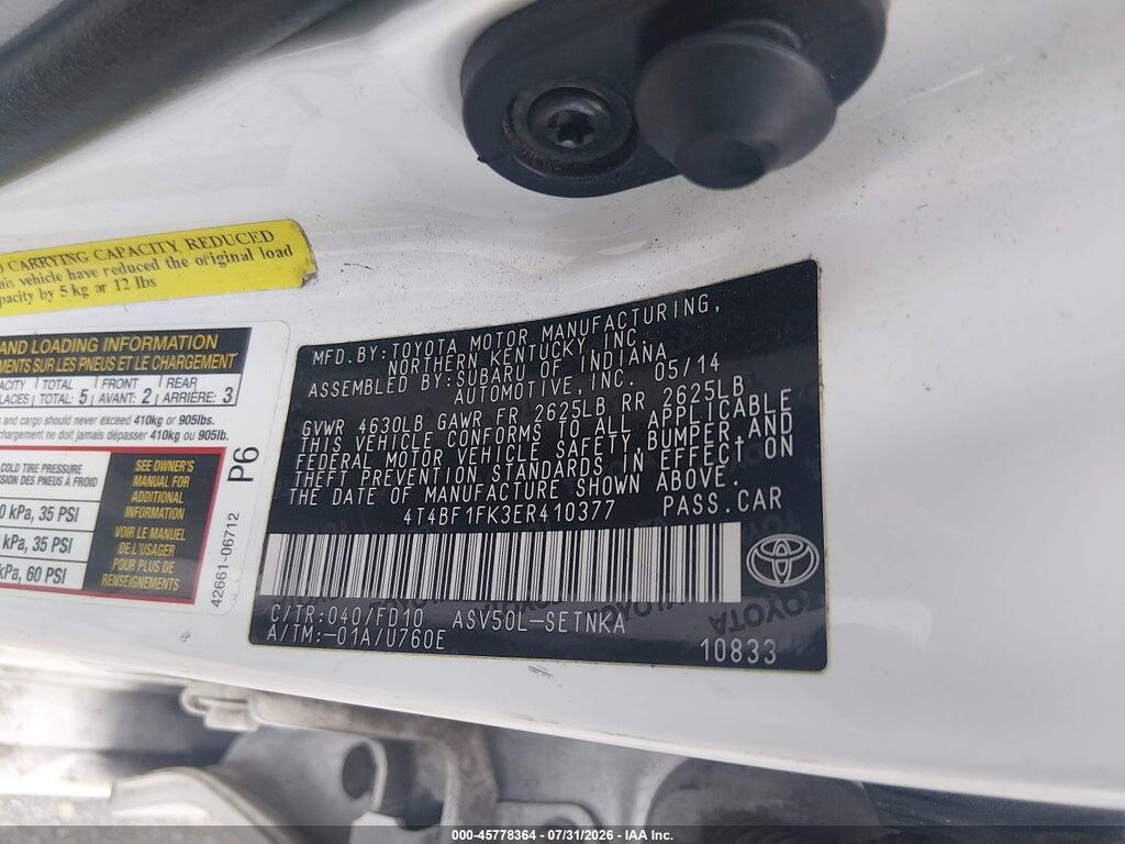 4T4BF1FK3ER410377 2014 TOYOTA CAMRY photo no. 9