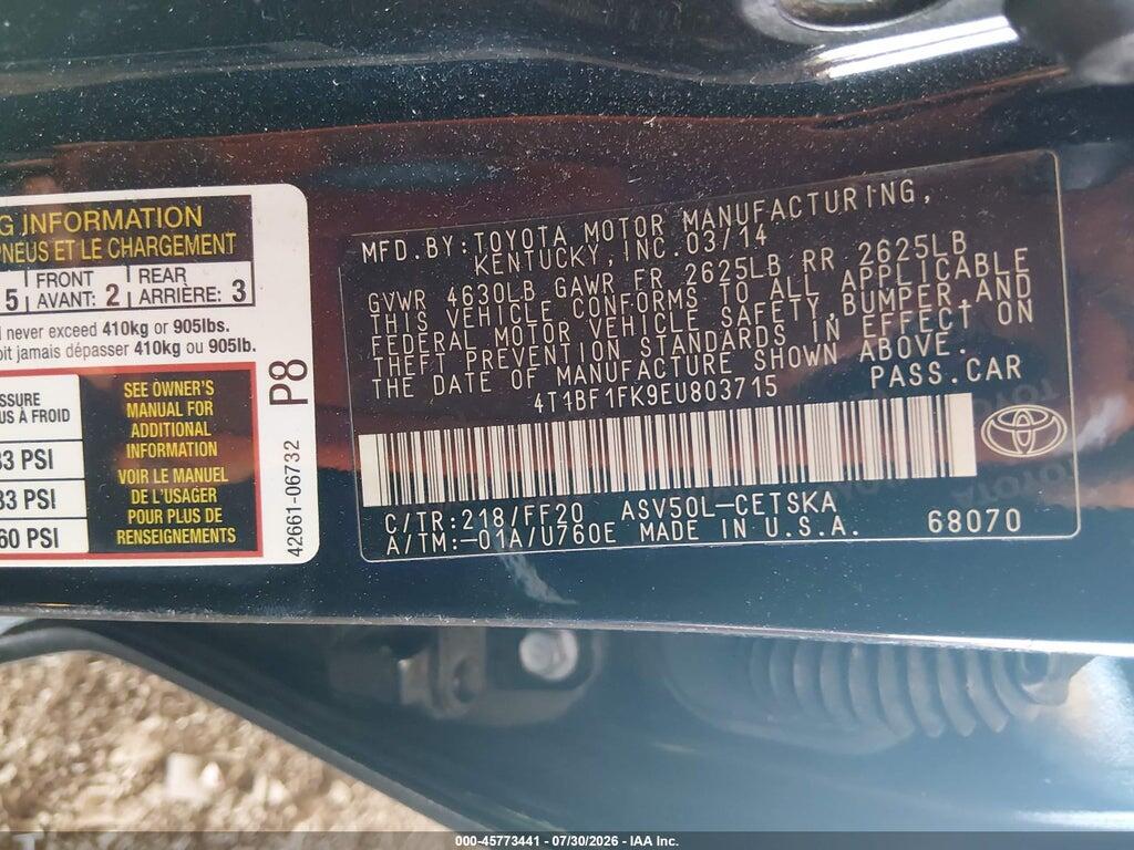 4T1BF1FK9EU803715 2014 TOYOTA CAMRY photo no. 9