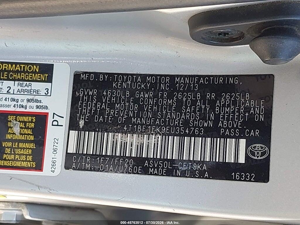 4T1BF1FK9EU354763 2014 TOYOTA CAMRY photo no. 9