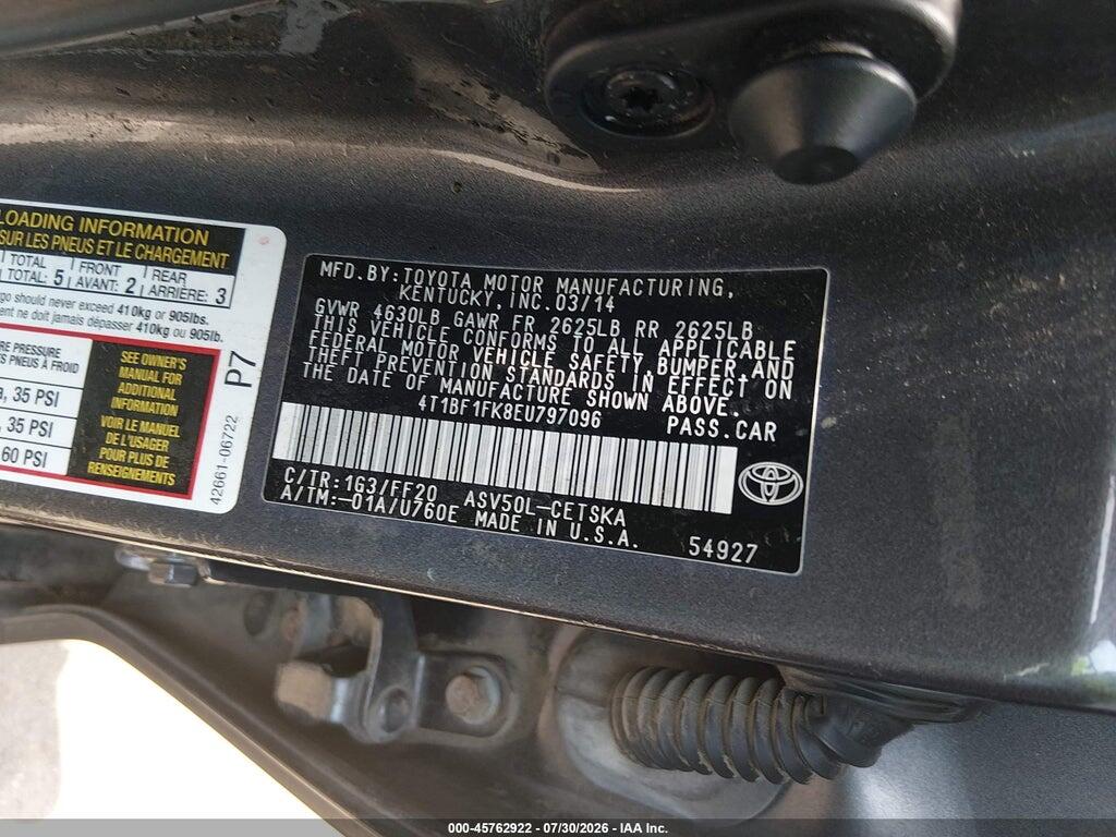 4T1BF1FK8EU797096 2014 TOYOTA CAMRY photo no. 9