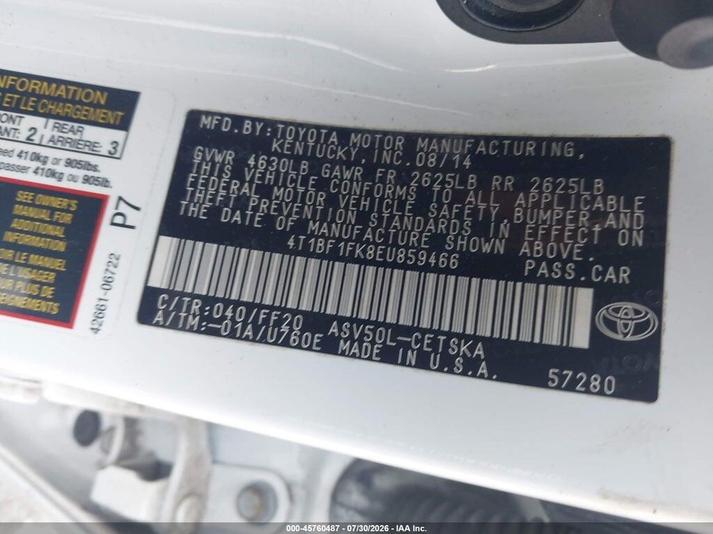 4T1BF1FK8EU859466 2014 TOYOTA CAMRY photo no. 9