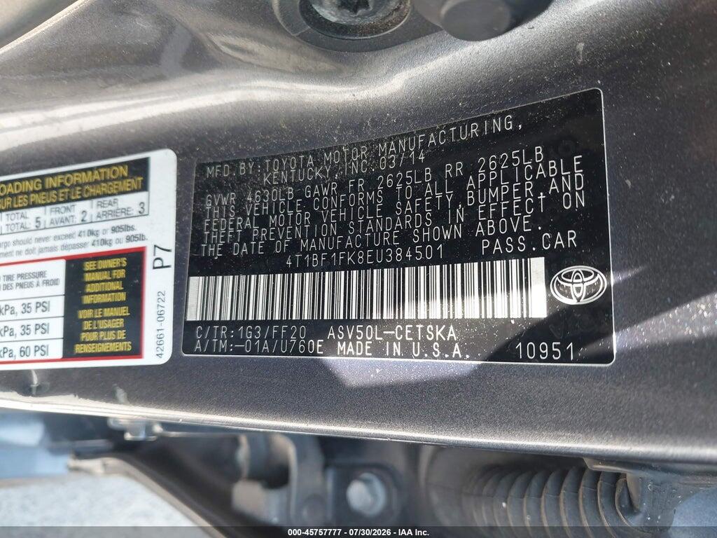 4T1BF1FK8EU384501 2014 TOYOTA CAMRY photo no. 9