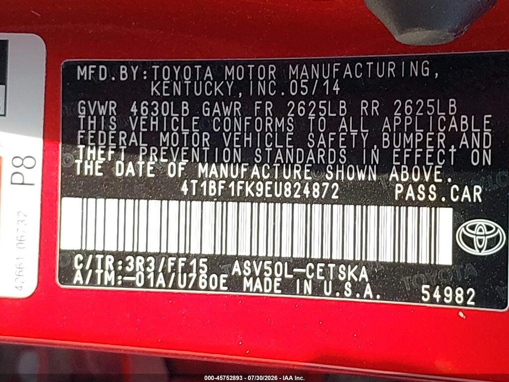 4T1BF1FK9EU824872 2014 TOYOTA CAMRY photo no. 9