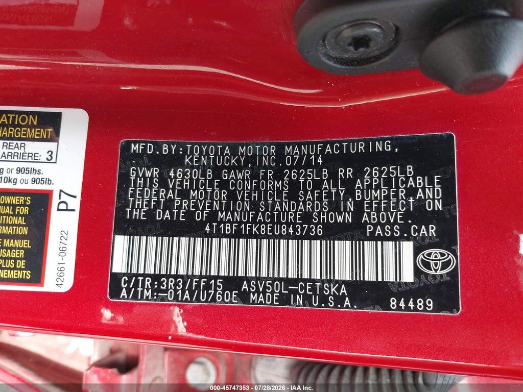 4T1BF1FK8EU843736 2014 TOYOTA CAMRY photo no. 9