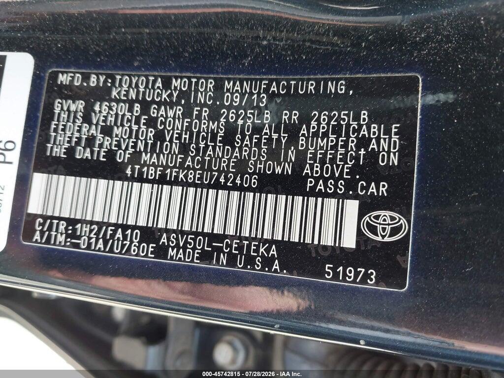 4T1BF1FK8EU742406 2014 TOYOTA CAMRY photo no. 9