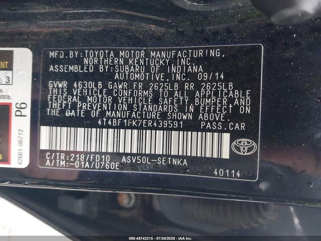 4T4BF1FK7ER439591 2014 TOYOTA CAMRY photo no. 9
