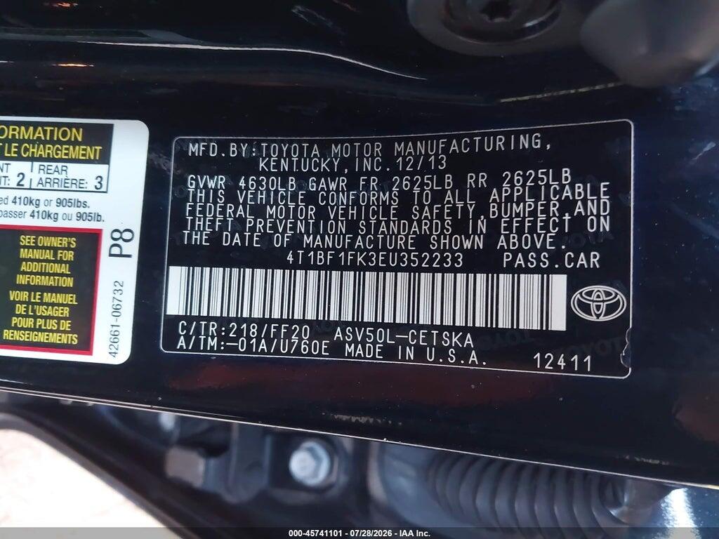4T1BF1FK3EU352233 2014 TOYOTA CAMRY photo no. 9