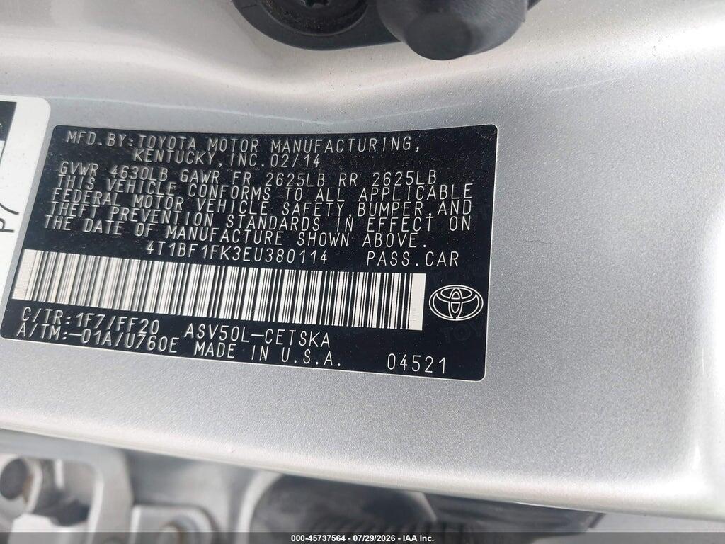 4T1BF1FK3EU380114 2014 TOYOTA CAMRY photo no. 9