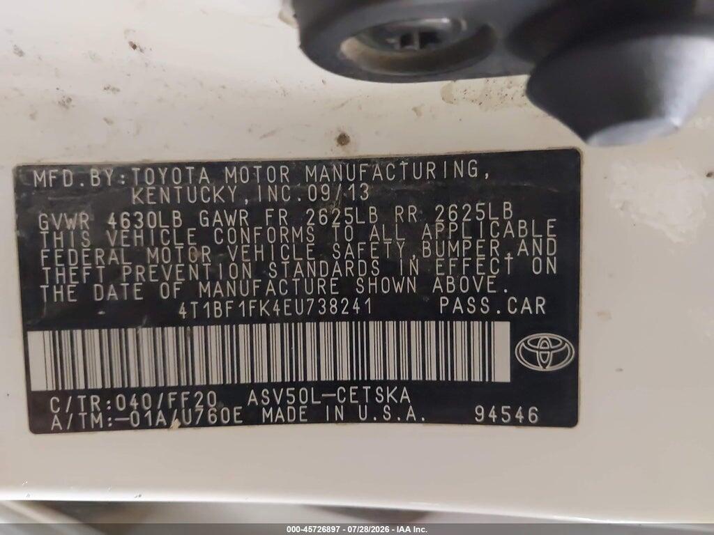 4T1BF1FK4EU738241 2014 TOYOTA CAMRY photo no. 9