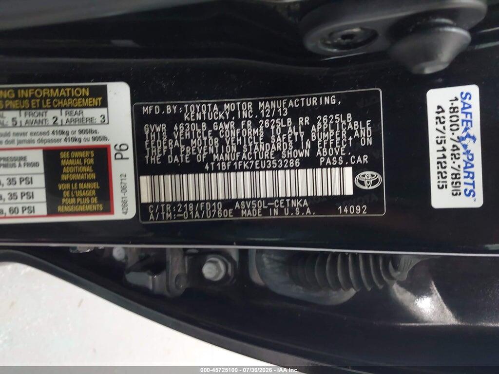 4T1BF1FK7EU353286 2014 TOYOTA CAMRY photo no. 9
