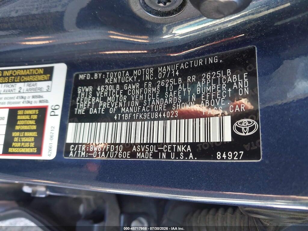 4T1BF1FK9EU844023 2014 TOYOTA CAMRY photo no. 9