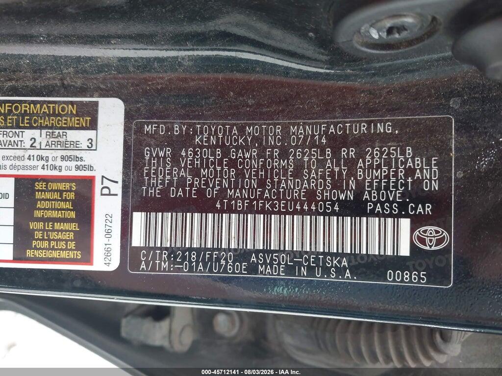 4T1BF1FK3EU444054 2014 TOYOTA CAMRY photo no. 9