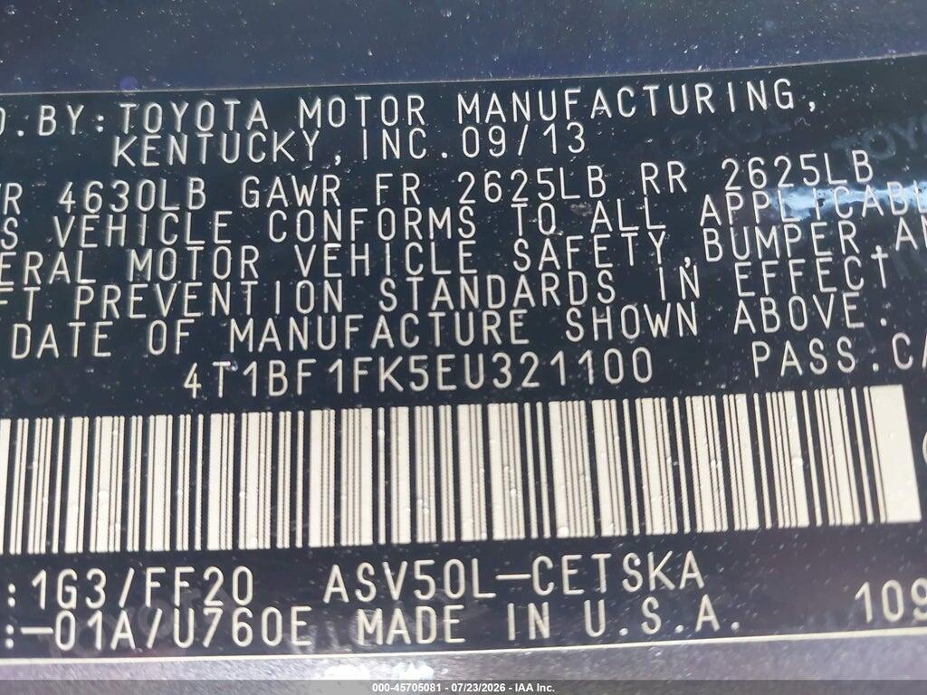 4T1BF1FK5EU321100 2014 TOYOTA CAMRY photo no. 9