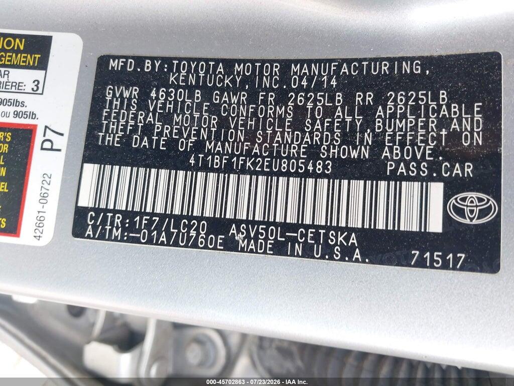 4T1BF1FK2EU805483 2014 TOYOTA CAMRY photo no. 9