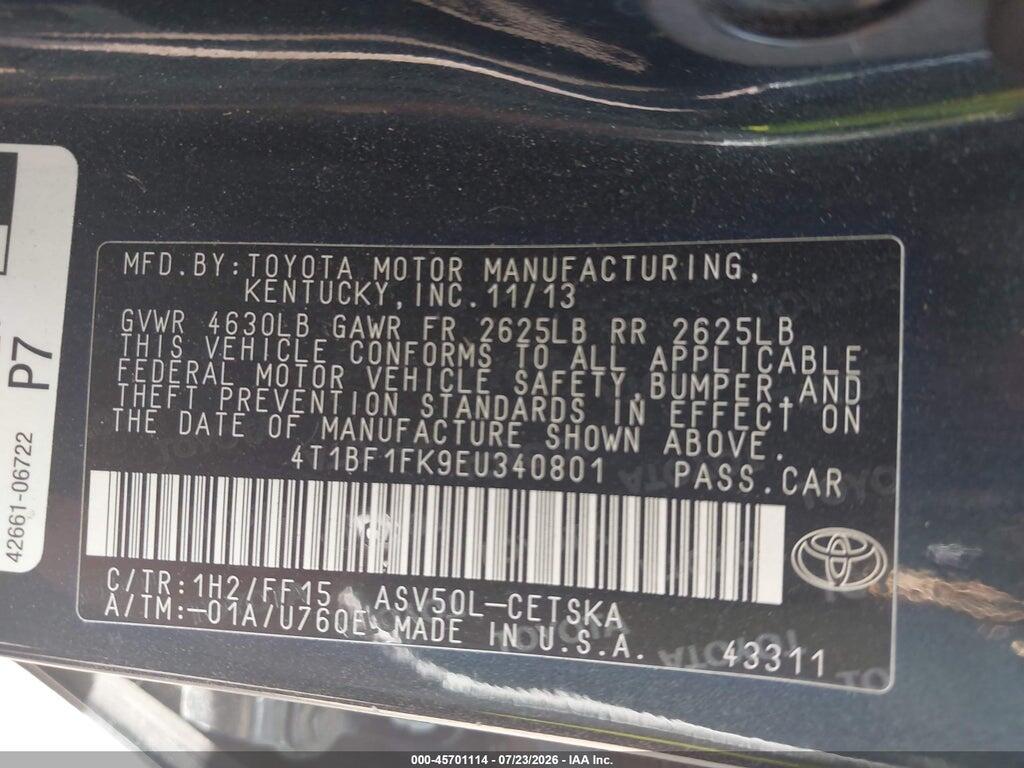 4T1BF1FK9EU340801 2014 TOYOTA CAMRY photo no. 9