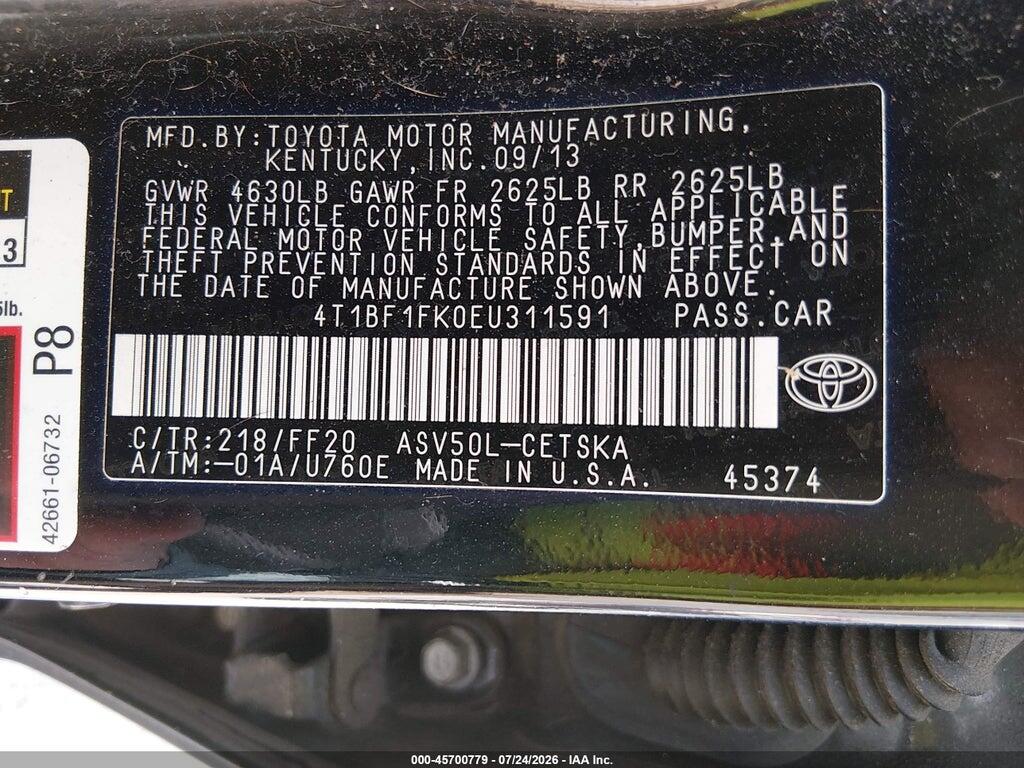 4T1BF1FK0EU311591 2014 TOYOTA CAMRY photo no. 9
