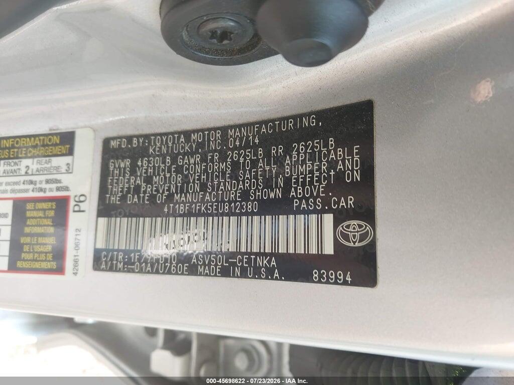 4T1BF1FK5EU812380 2014 TOYOTA CAMRY photo no. 9