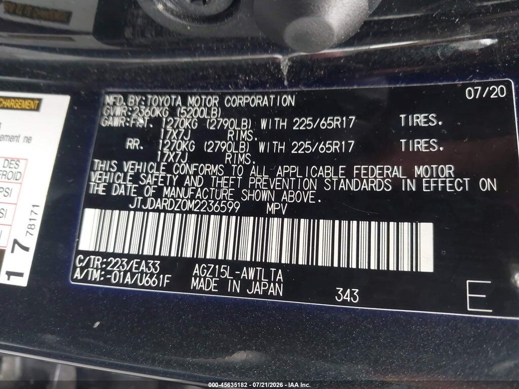 JTJDARDZ0M2236599 2021 LEXUS NX 300 photo no. 9