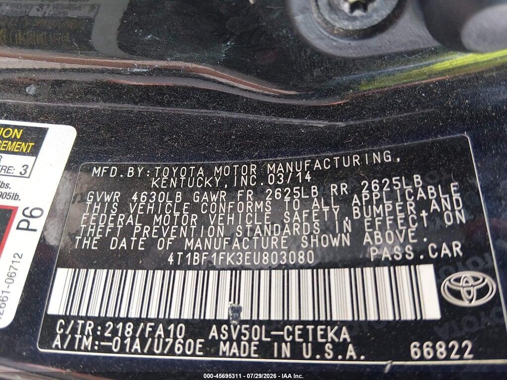 4T1BF1FK3EU803080 2014 TOYOTA CAMRY photo no. 9